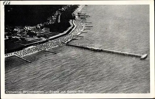 Ak Ostseebad Brunshaupten Kühlungsborn, Strand mit Bülow-Weg