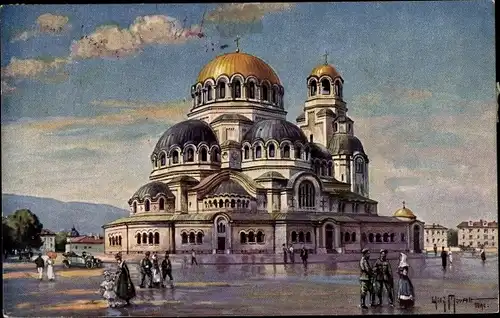 Künstler Ak Moralt, Willy, Sofia Bulgarien, Kathedrale, Dr. von Radoslavoff, Kolonialkriegerdank