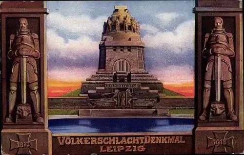 Künstler Ak Leipzig in Sachsen, Ansicht des Völkerschlachtdenkmals, Weihe 1913