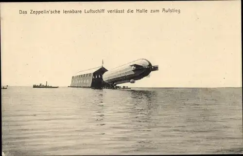 Ak Friedrichshafen, Zeppelin Luftschiff LZ 3 mit Schlepper Buchhorn