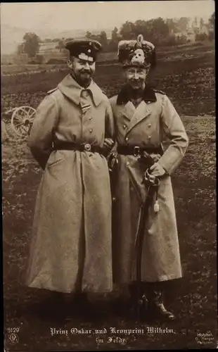 Ak Oskar Prinz von Preußen, Kronprinz Wilhelm von Preußen, Totenkopfhusar