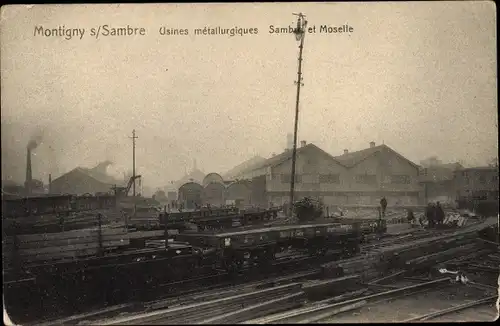 Ak Montigny Montignies sur Sambre Charleroi Wallonien Hennegau, Usines metallurgiques Sambre Moselle