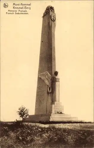 Ak Kemmel Heuvelland Westflandern, Kemmel Berg, Denkmal