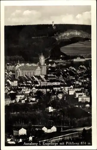 Ak Annaberg Buchholz im Erzgebirge, Pöhlberg, Ortsansicht