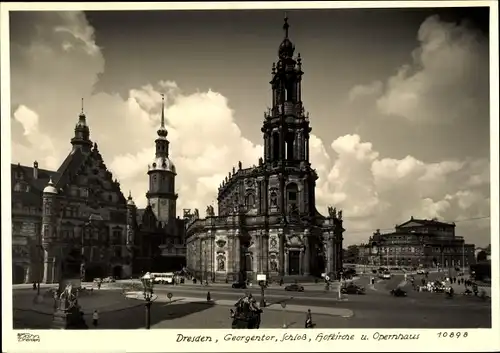 Ak Dresden Altstadt, Georgentor, Schloss, Hofkirche, Opernhaus
