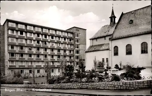 Ak Bingen am Rhein, Krankenhaus, Heilig Geist Hospital und Kirche, Kapuzinerstraße