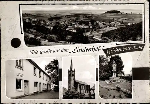 Ak Reichenbach an der Nahe bei Baumholder Rheinland Pfalz, Gasthaus Lindenhof, Kirche, Panorama