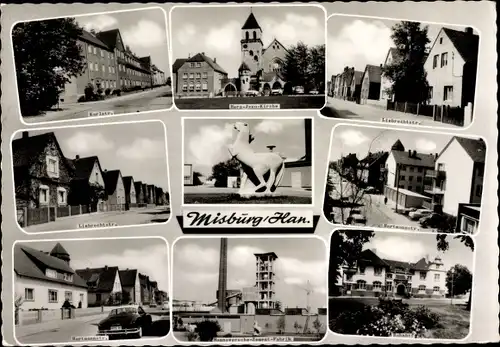 Ak Misburg Hannover, Karlstraße, Liebrechtstraße, Herz Jesu Kirche, Liebrechtstraße, Hartmannstraße