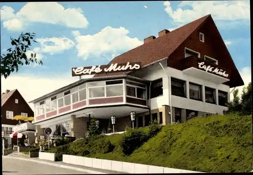 Ak Schulenberg Clausthal Zellerfeld im Oberharz, Cafe Muhs, Außenansicht