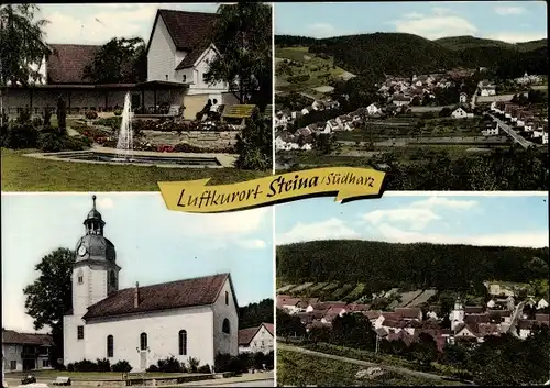 Ak Steina Bad Sachsa im Südharz, Panorama, Kirche, Teilansicht