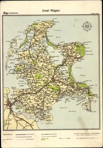 Landkarten Ak Insel Rügen, Stralsund, Rügener Bodden