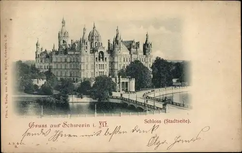 Ak Schwerin in Mecklenburg, Schloss, Stadtseite