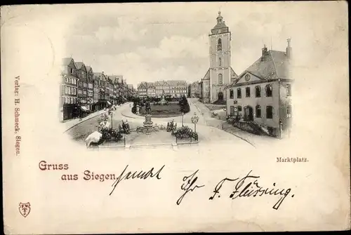 Ak Siegen in Westfalen, Marktplatz