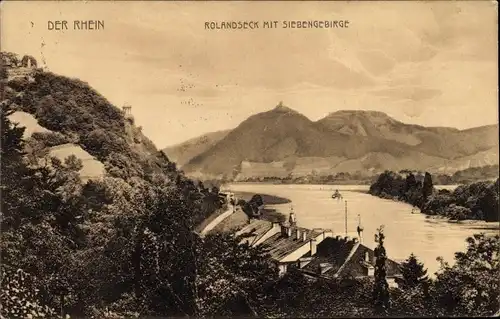 Ak Rolandseck Remagen am Rhein, Teilansicht mit Siebengebirge