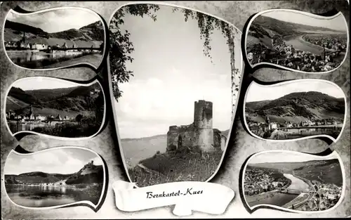 Ak Bernkastel Kues an der Mosel, Burgruine Landshut, Teilansichten