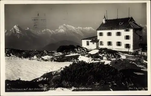 Ak Berchtesgaden in Oberbayern, Störhaus auf dem Untersberg, Watzmann, Hochkalter