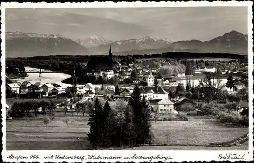 Ak Laufen an der Salzach Oberbayern, Totale mit Untersberg, Watzmann