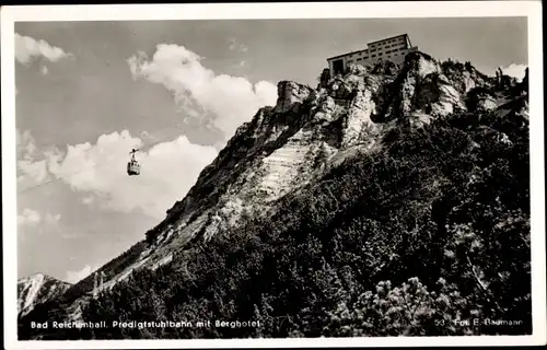 Ak Bad Reichenhall in Oberbayern, Predigtstuhlbahn mit Berghotel