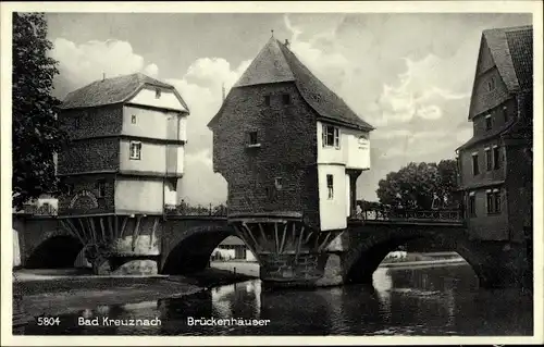 Ak Bad Kreuznach in Rheinland Pfalz, Brückenhäuser