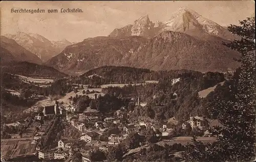 Ak Berchtesgaden in Oberbayern, Ort vom Lockstein gesehen