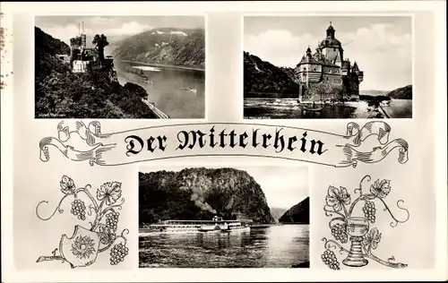 Passepartout Ak Caub Kaub am Rhein, Burg Pfalzgrafenstein, Pfalz