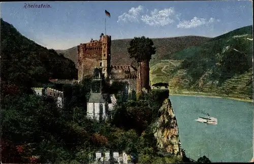 Ak Trechtingshausen am Rhein, Burg Rheinstein
