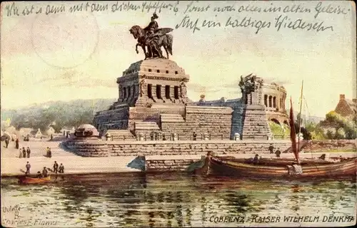 Künstler Ak Flower, Koblenz, Kaiser Wilhelm I. Denkmal, Tucks Nr. 197 B