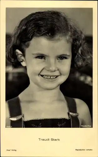 Ak Schauspielerin Traudl Stark, Kinderportrait, Mädchen, Ross Verlag 9891/1