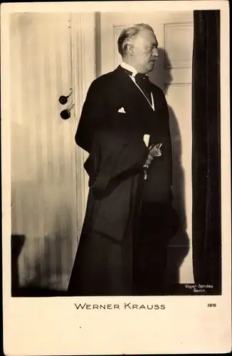 Ak Schauspieler Werner Krauss, Portrait