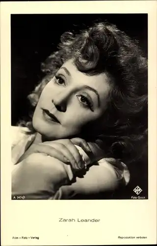 Ak Schauspielerin Zarah Leander, Portrait