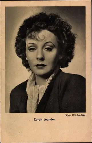 Ak Schauspielerin Zarah Leander, Portrait