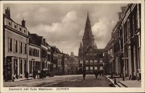 Ak Zutphen Gelderland, Zaadmarkt met Oude Watertoren