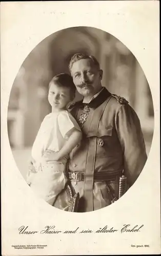 Ak Unser Kaiser und sein ältester Enkel, Kaiser Wilhelm II. von Preußen, Portrait