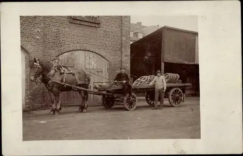Foto Ak Pferd, Fuhrwerk, Bauern, Transport, Rheinland 1910