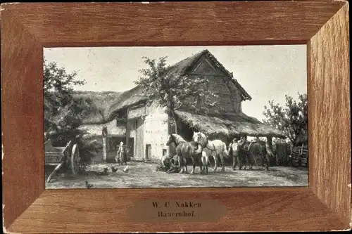 Passepartout Künstler Ak Nakken, W. C., Bauernhof