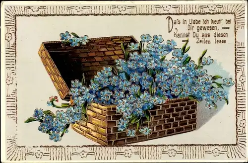 Ak Vergissmeinnicht in einer Truhe