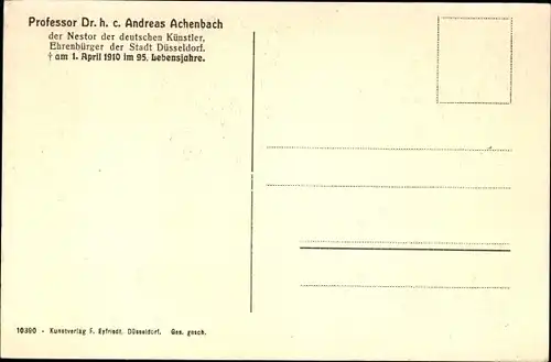 Ak Professor Andreas Achenbach, Nestor der deutschen Künstler