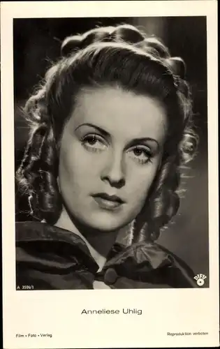 Ak Schauspielerin Anneliese Uhlig, Portrait