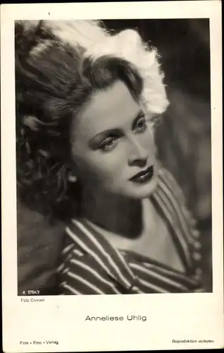 Ak Schauspielerin Anneliese Uhlig, Portrait, Film Foto Verlag