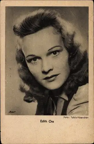 Ak Schauspielerin Edith Oss, Portrait, Ross Verlag