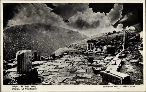 Ak Delphi Griechenland, La Voie Sacrée