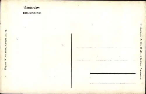 Künstler Ak Amsterdam Nordholland Niederlande, Rijksmuseum