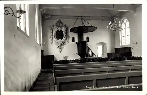 Ak Aagtekerke Zeeland Niederlande, Kircheninneres