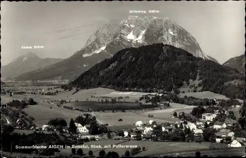 Ak Aigen im Ennstal Steiermark, Putterersee, Panorama mit Grimming und Kamm
