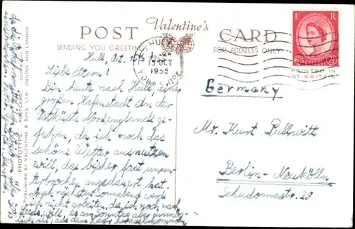 Ak Kingston upon Hull Yorkshire England, Victoria Square and Ferens Art Gallery