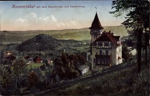 Ak Karpacz Krummhübel Riesengebirge Schlesien, Sanatorium und Pfaffenberg