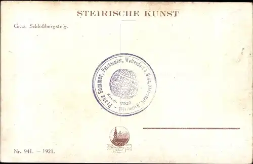Künstler Ak Graz Steiermark, Schlossbergsteig