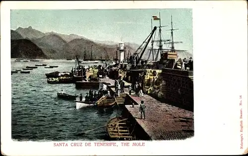 Ak Santa Cruz de Tenerife Kanarische Inseln Spanien, The Mole, Hafenpartie mit Anlegestellen