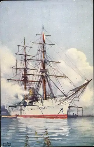 Künstler Ak Rave, Chr., Marine Galerie 38, Chilenisches Schulschiff General Baquedano