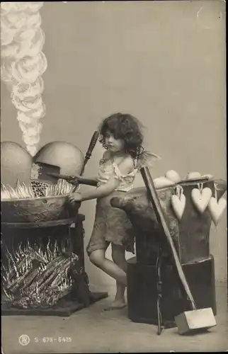 Ak Amor schmiedet Herzen, Amboss, Engel